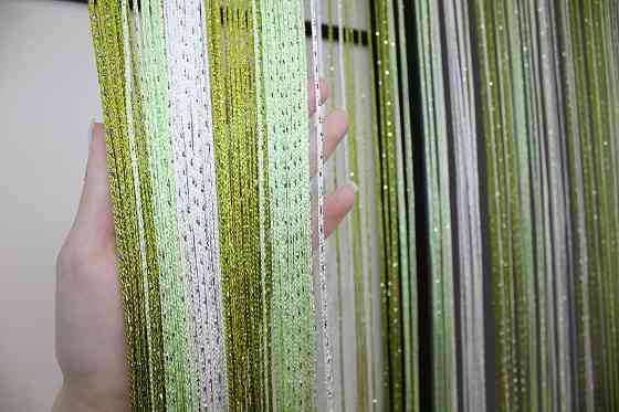 Штори-нитки "Кісея" з люрексом Оливковий з салатово-білим 300х300см 1 шт (61-030) Київ