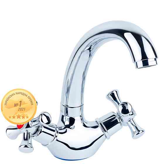 Змішувач PL 1/2" для кухні гусак короткий вухо на гайці AQUATICA PL-4B355C (9777100) Київ