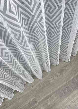 Тюль жакард, колекція "Ромб Меандр" колір білий 1559т Київ