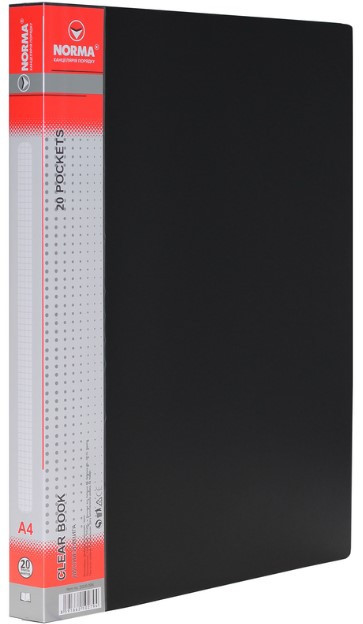 Папка на 20 файлів A4 "Norma"  600/25мкн PР, чорн., 5026-09N, шт Київ - фото 1