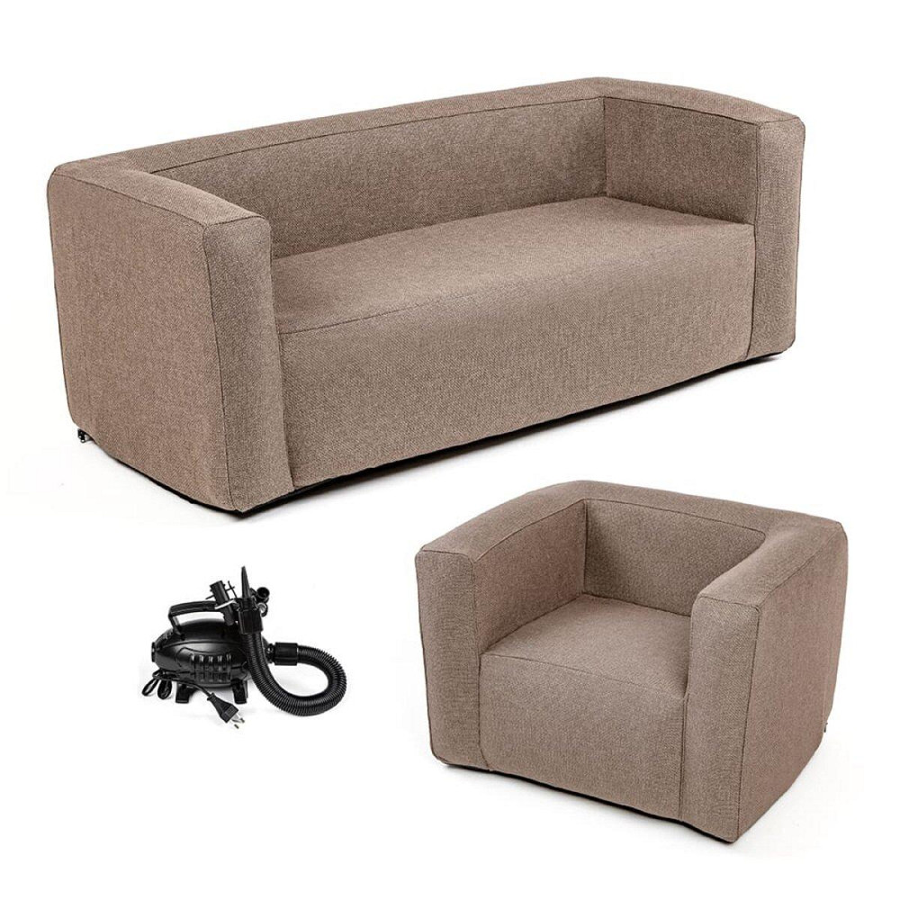 Надувной комплект: диван и кресло, коричневый Киев - изображение 1