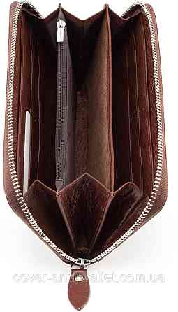 Чоловічий гаманець клатч з гладкої шкіри коричневого кольору ST Leather Київ