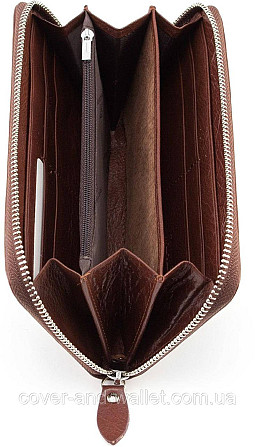 Чоловічий гаманець клатч з гладкої шкіри коричневого кольору ST Leather Київ - фото 3
