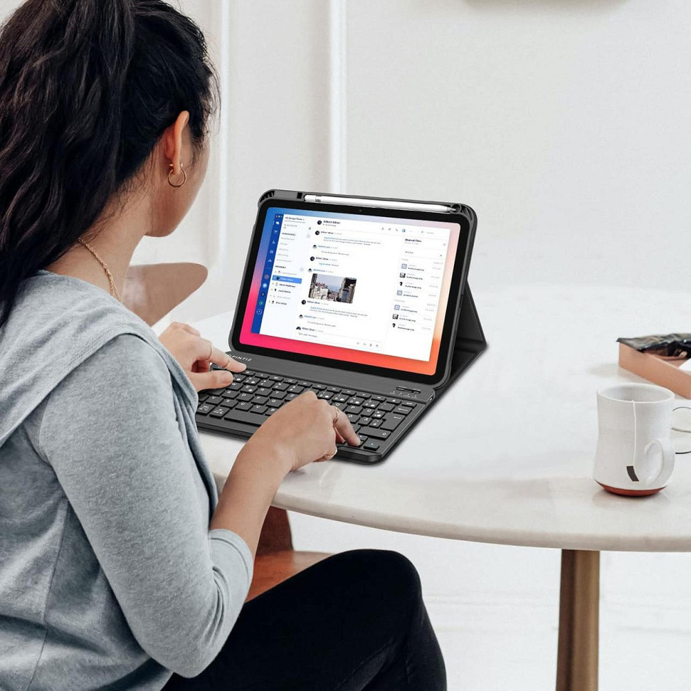 Фірмовий чохол клавіатура Fintie для iPad A16 11 покоління 2025/ 10-го покоління (2022) A2696 / A2757 / A2777 з тримачем олівців Дніпро - фото 4