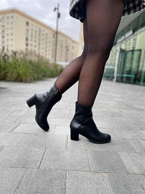 Черевики жіночі Odzi чорні натуральна шкіра каблук 6 см размеры 37-40 (2101) Коломия - фото 3