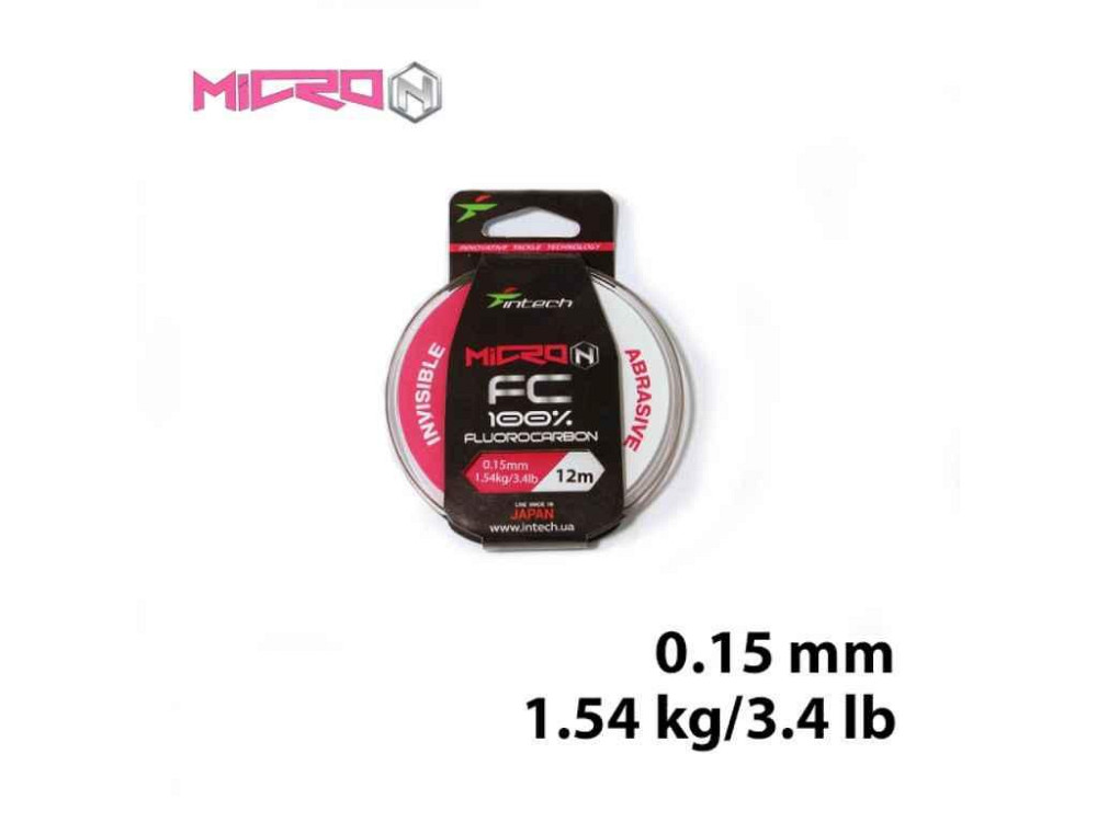 Флюорокарбон Micron FC 0,15мм 1,54кг 12м ТМ INTECH Київ - фото 1