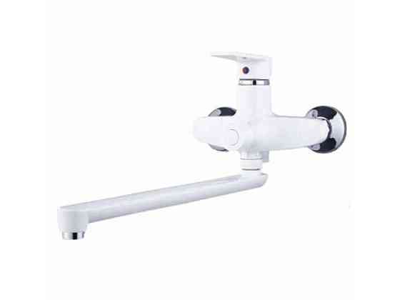 Смеситель Настенный белый OSCAR-006 EURO SET WHITE (со шлангом, лейкой и кроншт.) ТМ PLAMIX Киев