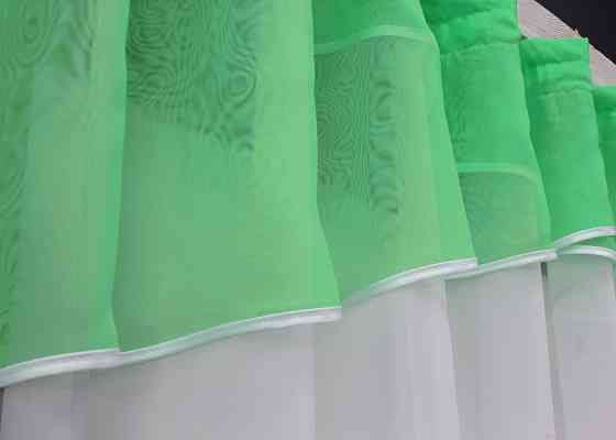 Кухонная занавеска VR-Textil № 078к белым с мятным 280х170 см (52-1054) Киев