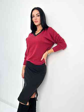 Жіночий костюм-двійка з ангори "Almo" бордовий | Розпродаж кольору Бордовий, 42-44 Київ