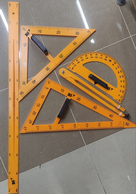 Набір шкільного приладдя для шкільної дошки для вивчення геометрії. 5 предметів Київ - фото 2