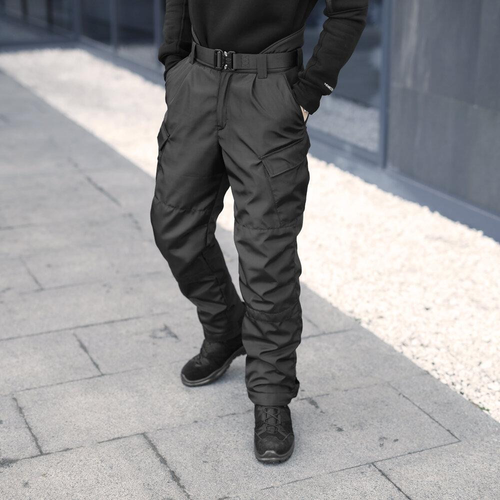 Мужские ватные зимние штаны Pobedov Fight. Черные зимние мужские зимние брюки Киев - изображение 1