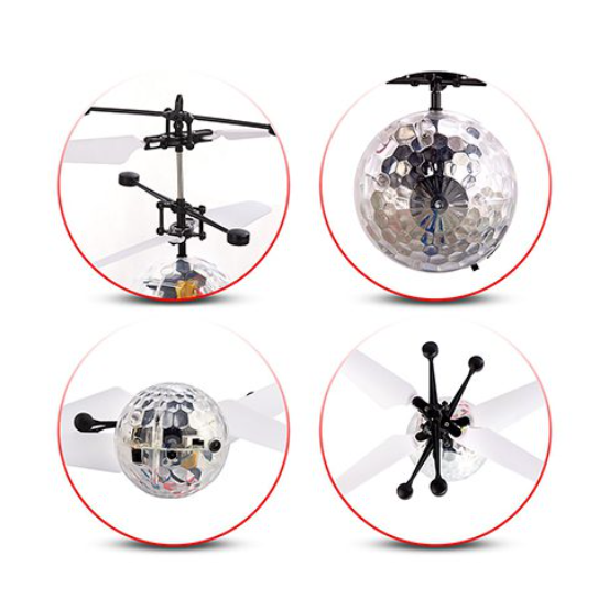 Літаючий мяч зі світлом індукційний usb 15 на 11 см прозорий коробка с дефектом Київ - фото 7