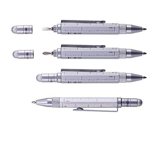 Ручка Troika Construction Liliput з лінійкою та стілусом, титан Рівне