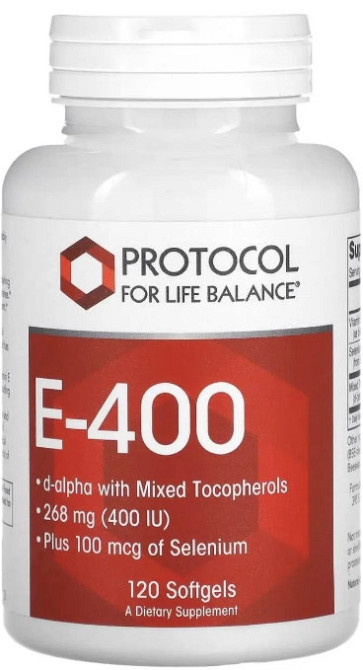 Вітамін Е з селеном Protocol for Life Balance E-400 120 капсул Київ - фото 1