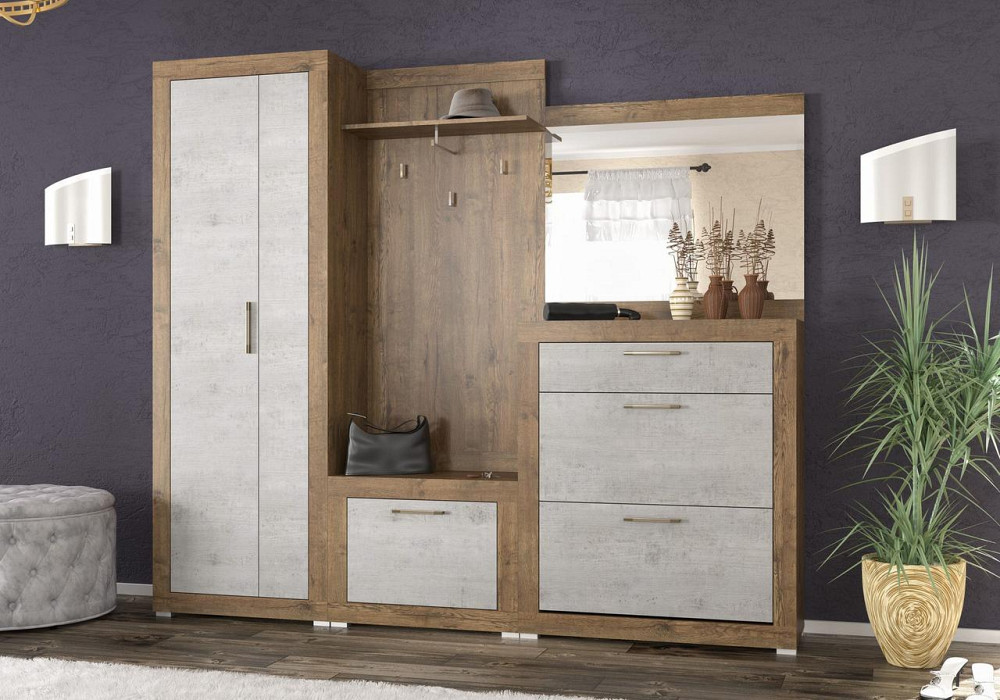 Вешалка Парма 68 Мебель-сервис Дуб Април Бетон Индастри Львов - изображение 2