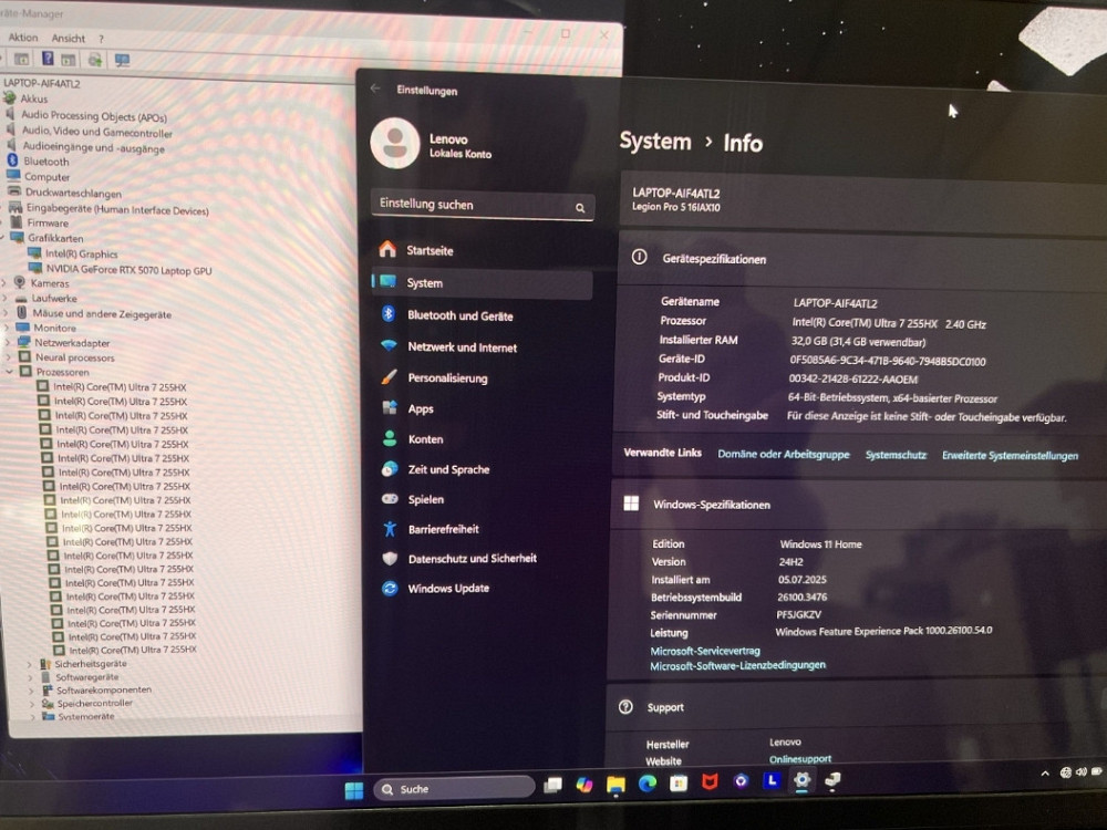 Нове Oled Legion 5pro ultra 7-255hx ddr5-32 Rtx 5070 ssd 1000 Харьков - изображение 5
