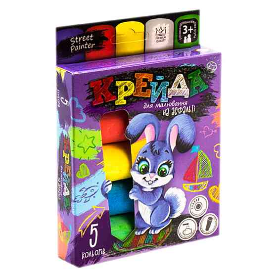 Крейда для малювання на асфальті велика 5 шт Укр. MEL-01-03U Вінниця