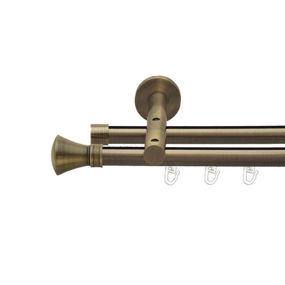 Карниз Orvit Люксор металевий дворядний реверсивний профільна труба  Антик 19\19 мм 240 см (7219372) Львов - изображение 1