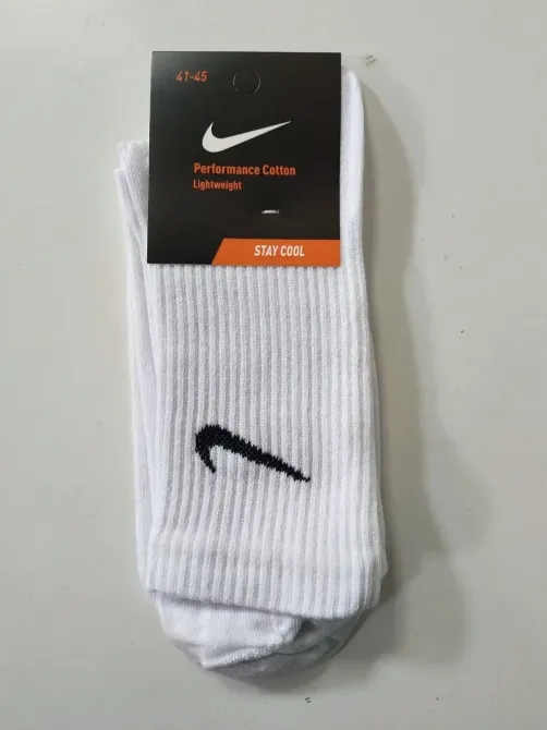 Набір якісних жіночих високих бавовняних шкарпеток 3 шт. Колір білий. Nike 3 41-45 Київ - фото 2