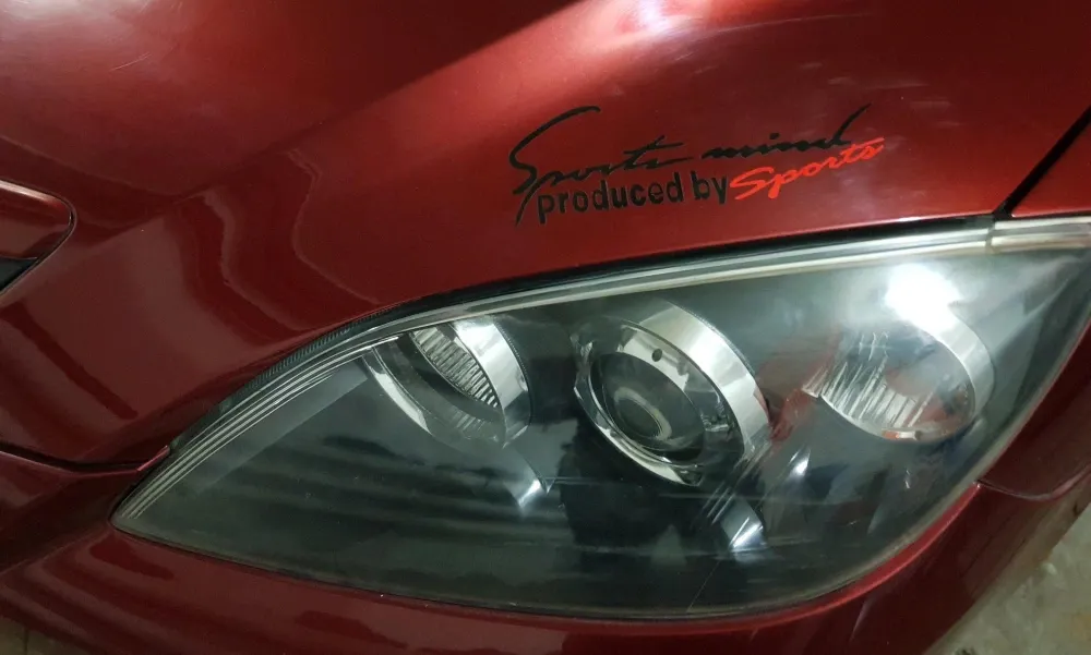 Наклейка на кузов авто Sport mind produced by sports Черная с Красным Киев - изображение 6