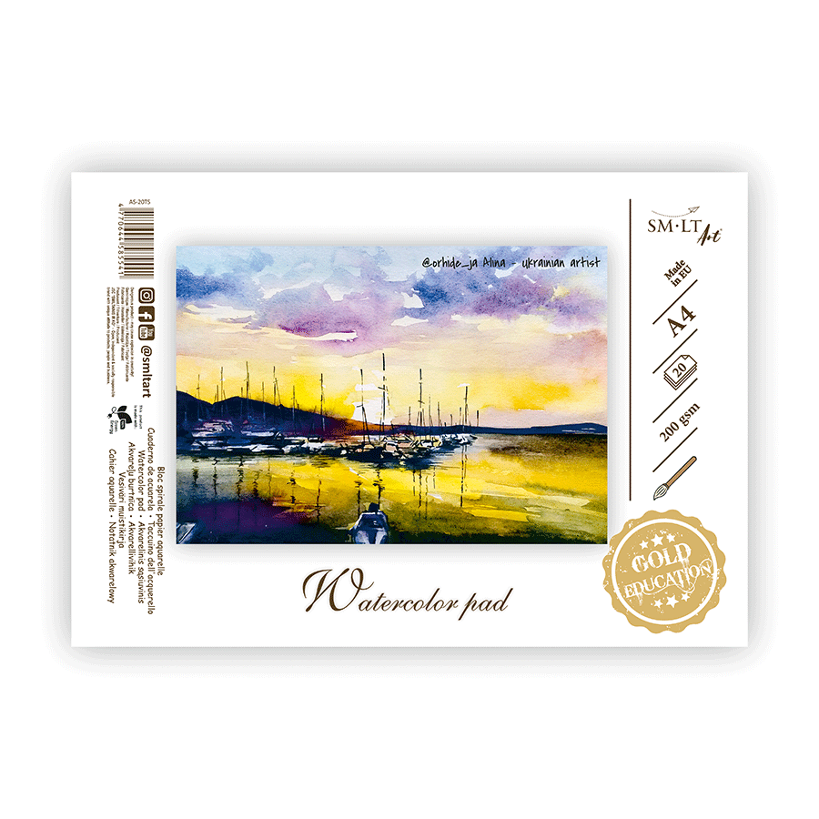 Альбом на спіралі для акварелі Gold А4 200г/м2 20л SM-LT Art Київ - фото 1