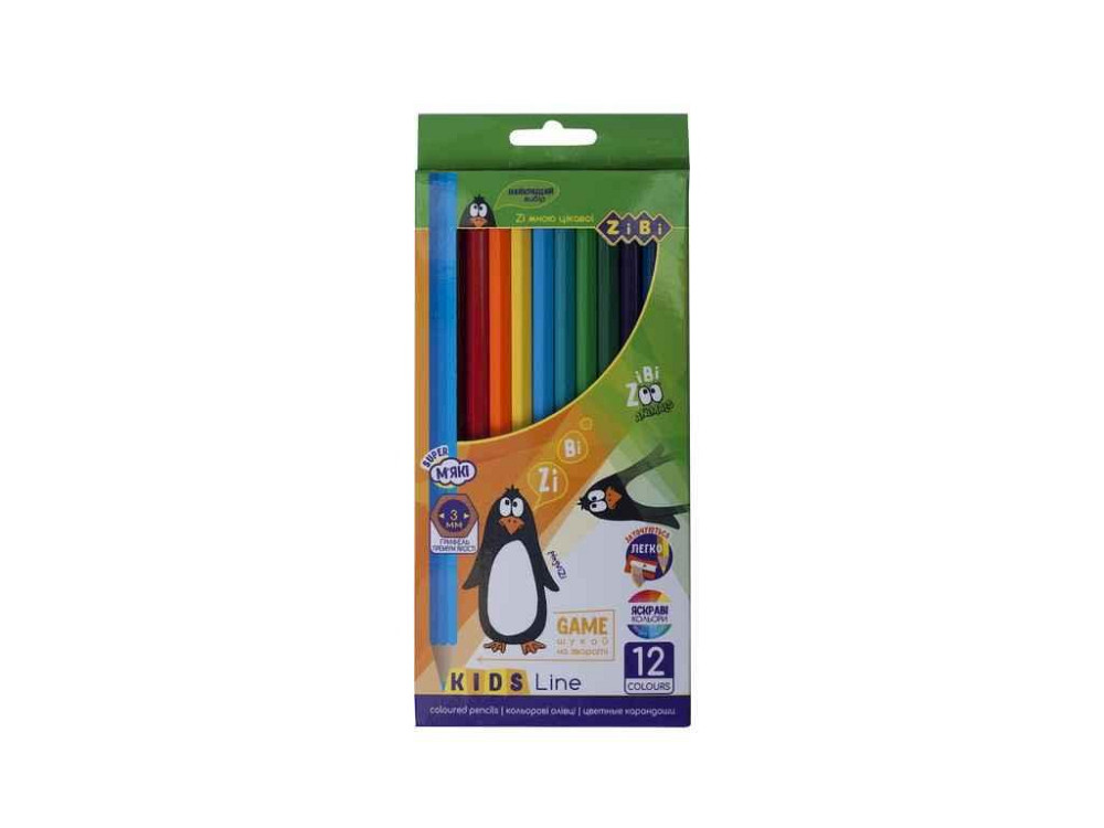 Олівці кольорові, 12 кольорів, KIDS LINE ZB.2414 ТМ ZIBI Київ - фото 1