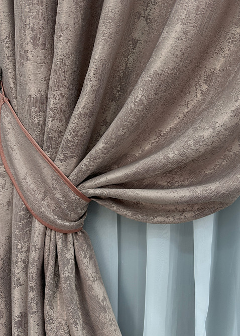 Комплект готових штор VR-Textil Жакард Sultan YL № 1669ш Какао 150х270 см 2 шт (33-0553) Київ - фото 5