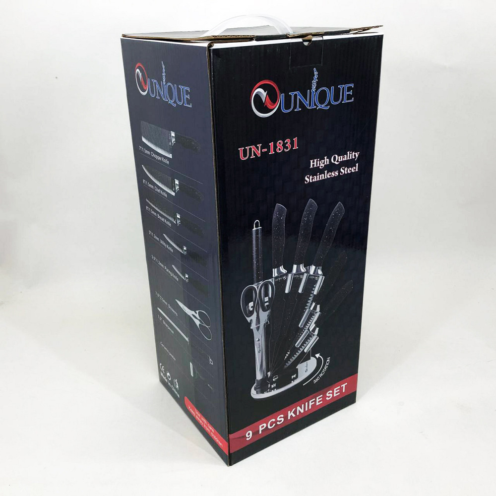 Набір ножів для приготування їжі UNIQUE UN-1831 9 шт, Набір ножиків для кухні Товари кухні ножі DP-20 Львів - фото 7