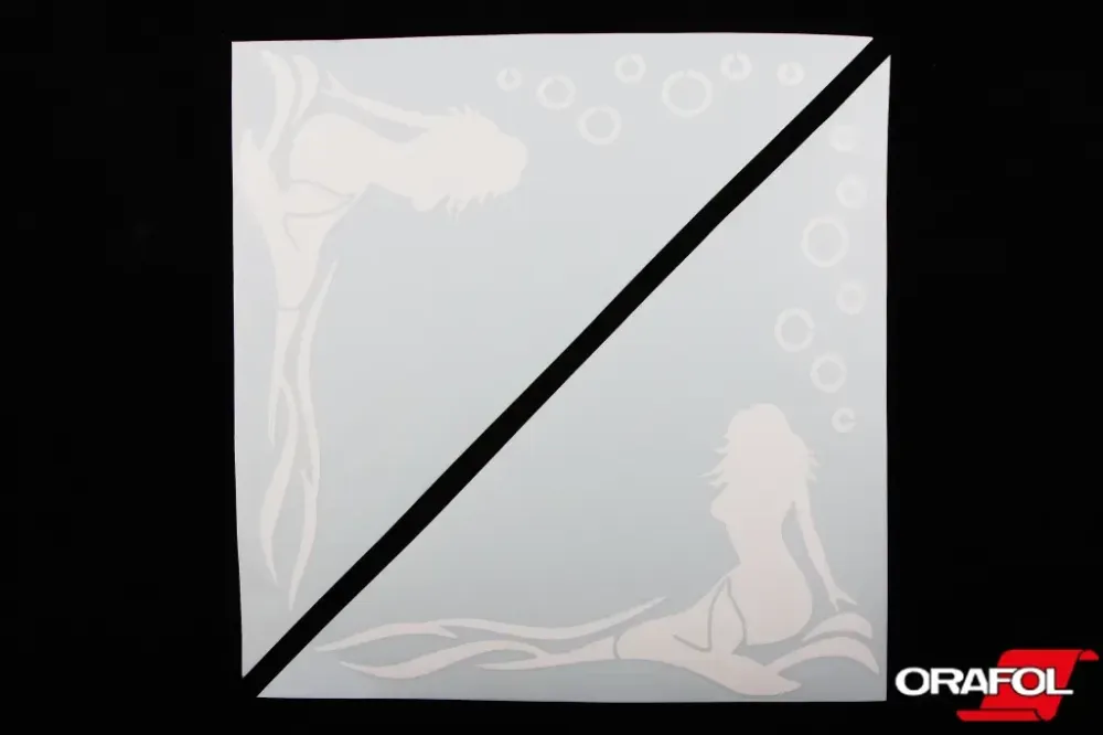 Наклейка на боковое стекло плоттер Русалка белая 31*31см (2 шт.) Винница - изображение 1
