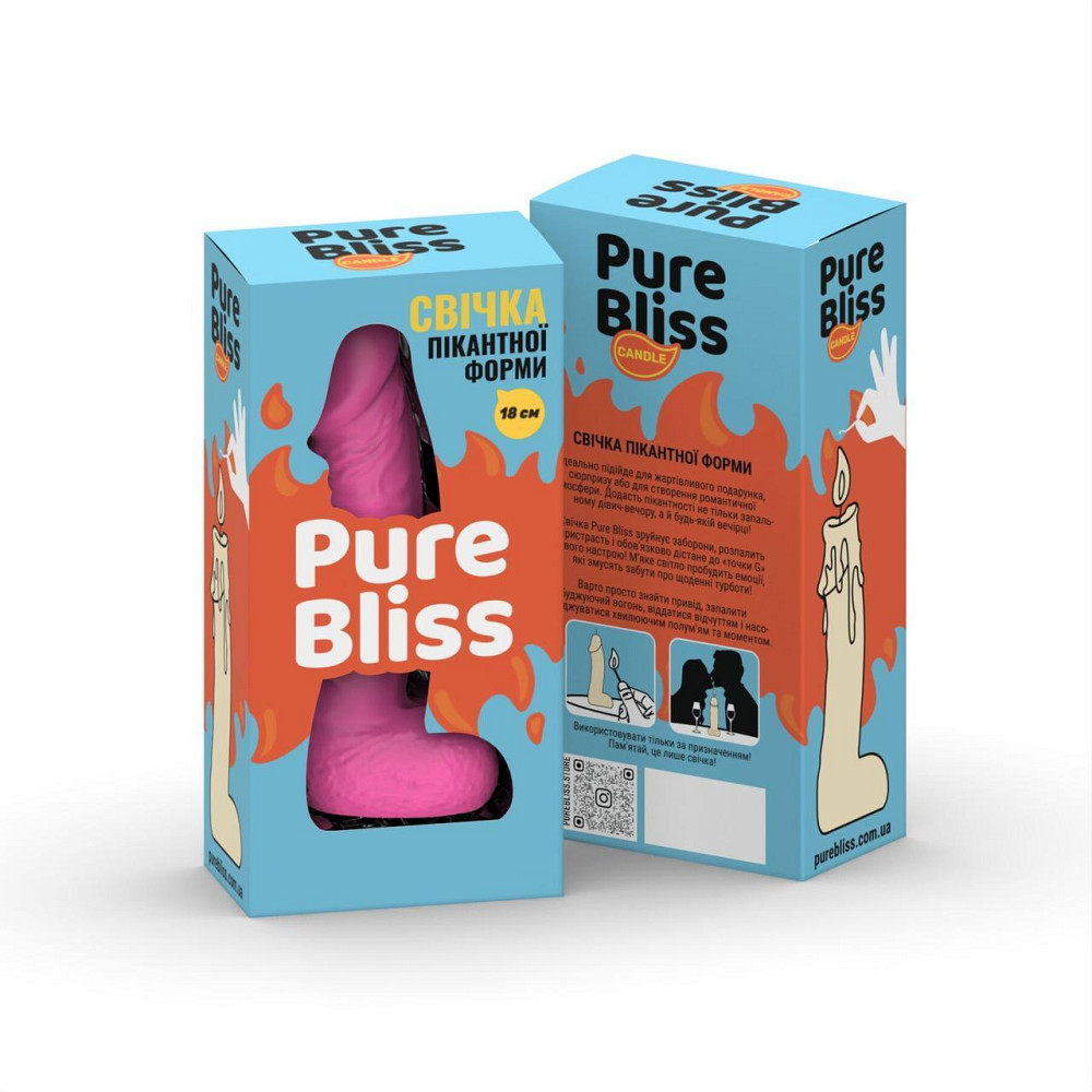 Свічка у вигляді члена Pure Bliss BIG Pink 18 см Sex Aura Київ - фото 7