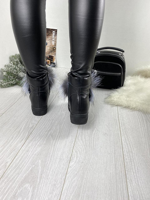 ITTS Угги жіночі ITTS чорні натуральна шкіра висота 13 см ( -8) Коломия - фото 4