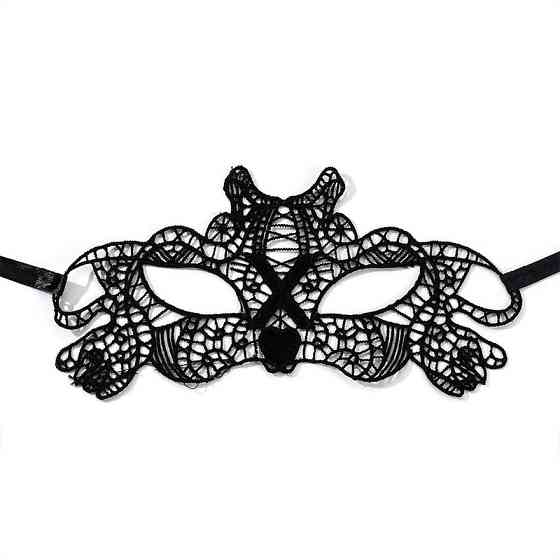 Маска маскарадная из кружева one size черный Киев