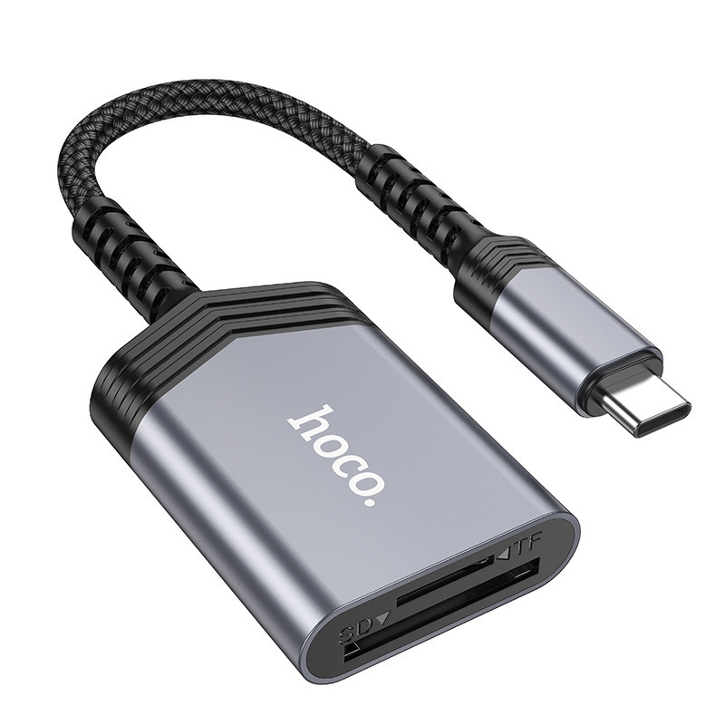 Кардридер HOCO UA25 2-in-1 card reader Type-C Metal Gray Одеса - фото 1