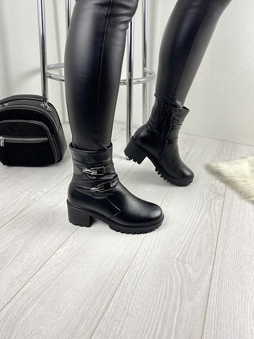 Черевики жіночі ARLETT чорні натуральна шкіра з хутром висота 14 см (Б321) Коломия - фото 6