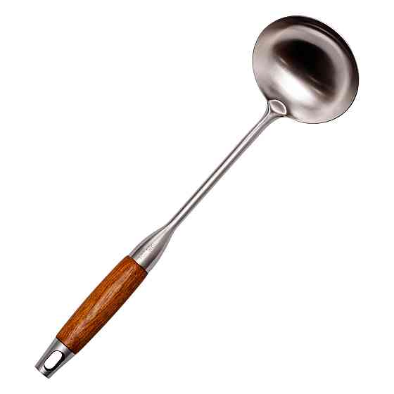 Половник металлический кухонный 27 (см) из нержавейки с деревянной ручкой HP-8-45 Киев