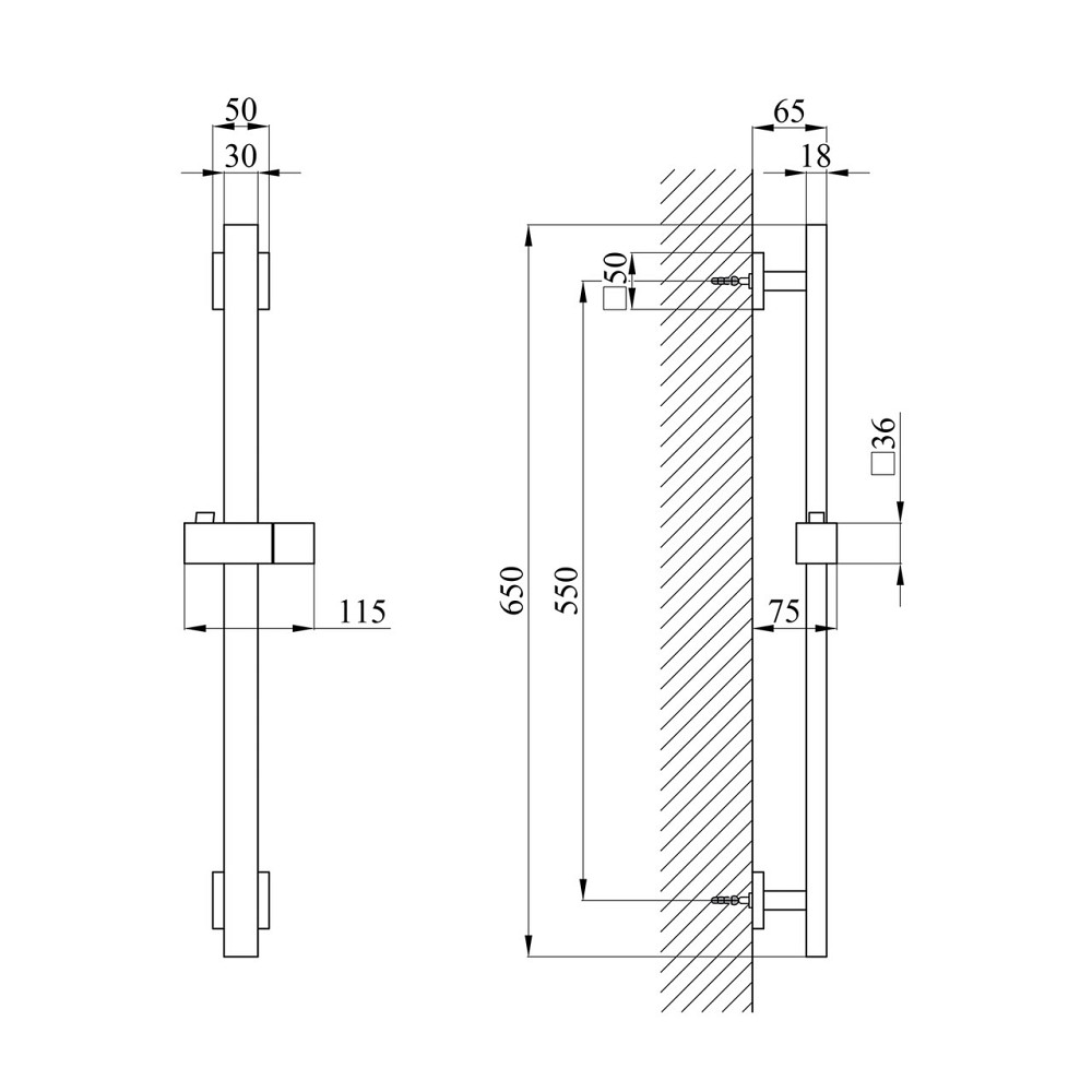 Набор смесителей Kroner Edelstahl Kubus-ESG010 + смеситель Edelstahl Kubus-ESG060 + штанга для душу Edelstahl Киев - изображение 9