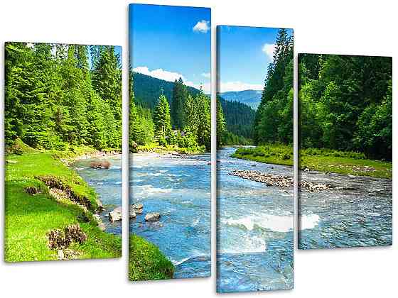 Модульная картина Горная река Art-124_4 99x140 см Киев