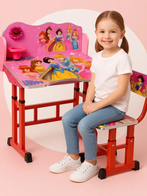 Детская парта регулируемая с принцессами / Письменный стол и стул с регулируемой высотой Коломыя - изображение 1
