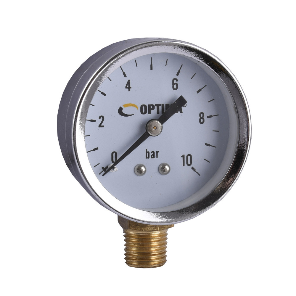 Манометр ″Optima″ 10 атм. 50 мм нижнє під'єднання нерж.корпус ( Y50 - NFC-2 ) (000016516) Київ - фото 1