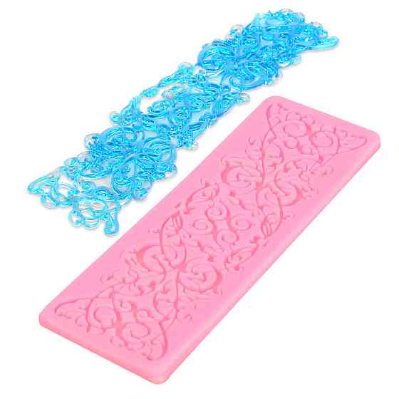 Силиконовый молд кружевной 155 на 51 мм розовый Киев