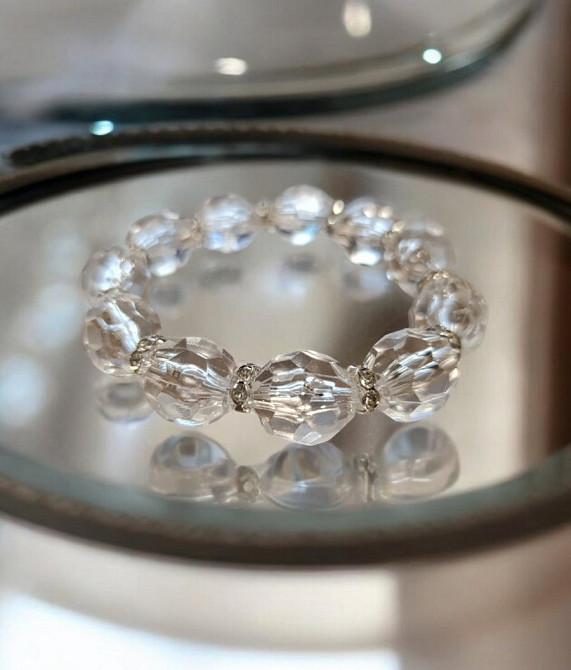 Жіночий браслет біжутерія на руку на гумці міцний модний стильний новий білий червоний намиста під перли Одеса - фото 6