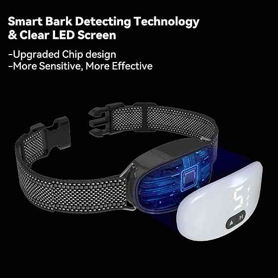 Ошейник от лая для собак, антилай автоматический от чрезмерного звука животных для средних и крупных пород Киев