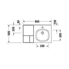 Раковина  Duravit Aurena meblowa 80,5x50,5 cm prawa biała z powłoką HygieneGlaze Plus 238880AA00 - Napisz do nas i zyskaj Київ