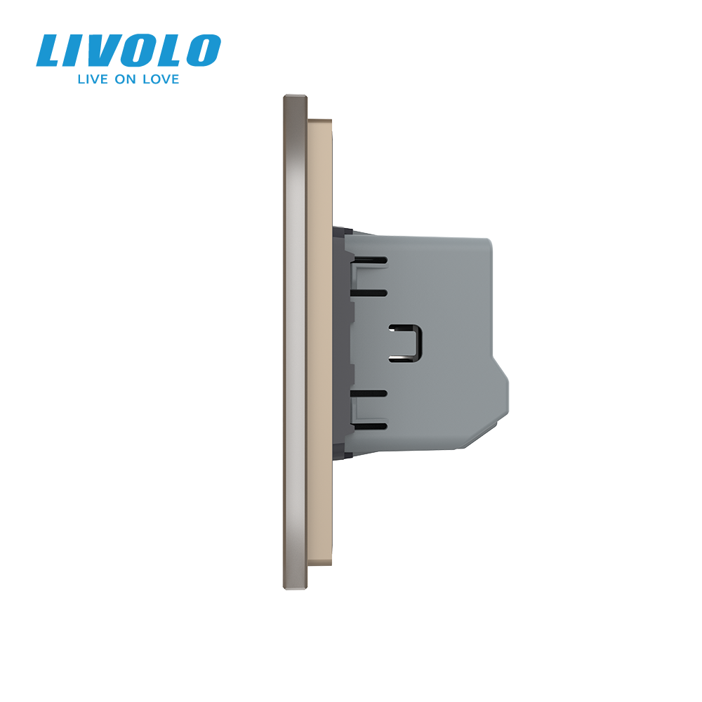 LIVOLO Сенсорний прохідний / перехресний вимикач LIVOLO, 2-сенсорний, золотий матове скло, 5А 2 Коломия - фото 7