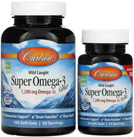 Риб'ячий жир Carlson Super Omega 3 600 мг 100+30 капсул Київ