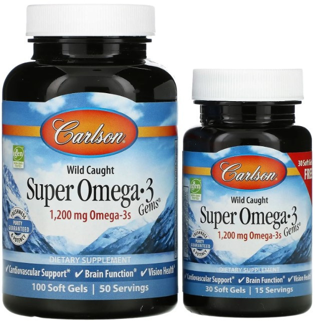 Рыбий жир Carlson Super Omega 3 600 мг 100+30 капсул Киев - изображение 1