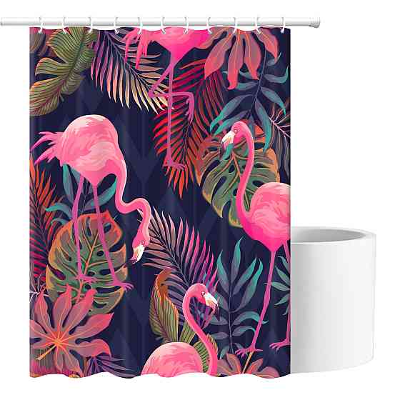 Шторка для ванни з поліестеру водонепроникна Bathlux 180x180 см з кільцями, фіранка для ванної кімнати Кам'янець-Подільський