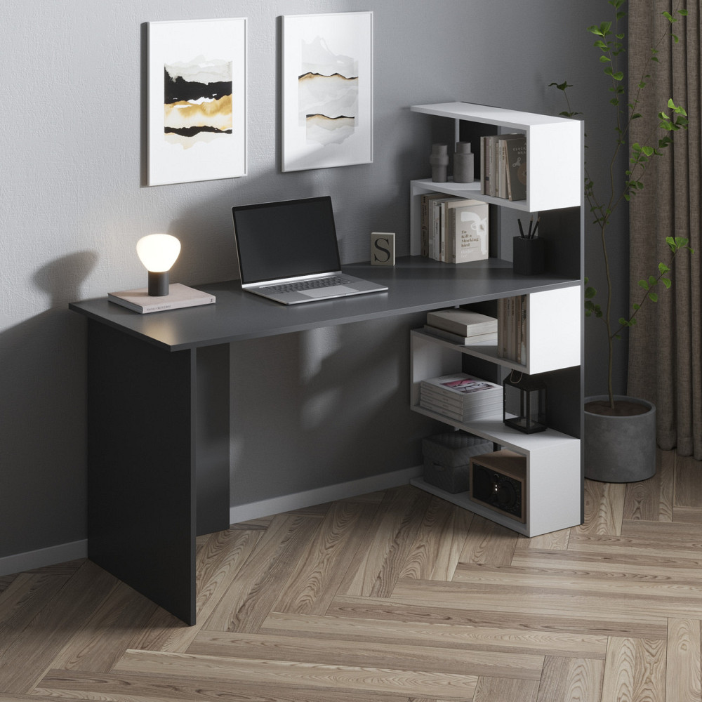 Комп’ютерний стіл VAYS M-15, письмовий з полицями праворуч, ЛДСП, 142×60×123 см – для дому, навчання, офісу Львів - фото 2