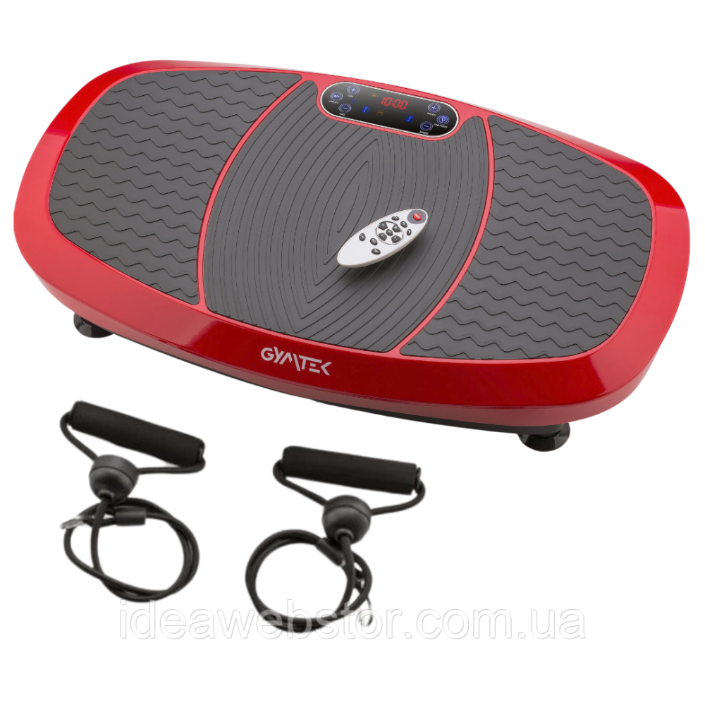Віброплатформа Gymtek XP750 3D червона для дому до 180 кг з пультом і еспандерами тренажер для схуднення фітнесу та масажу Київ - фото 12