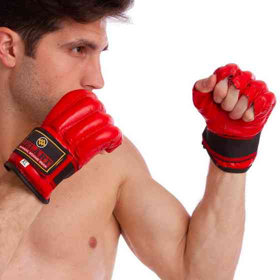 Снарядні рукавички шкіряні ZELART ZB-4011 розмір M-XL кольори в асортименті Рукавички для боксу та єдиноборств Київ